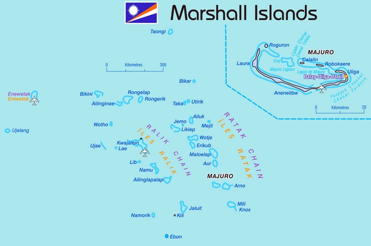 Detailed map of Marshall Islands