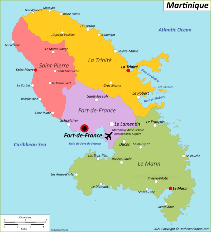 Martinique Map | France | Maps of Martinique Island