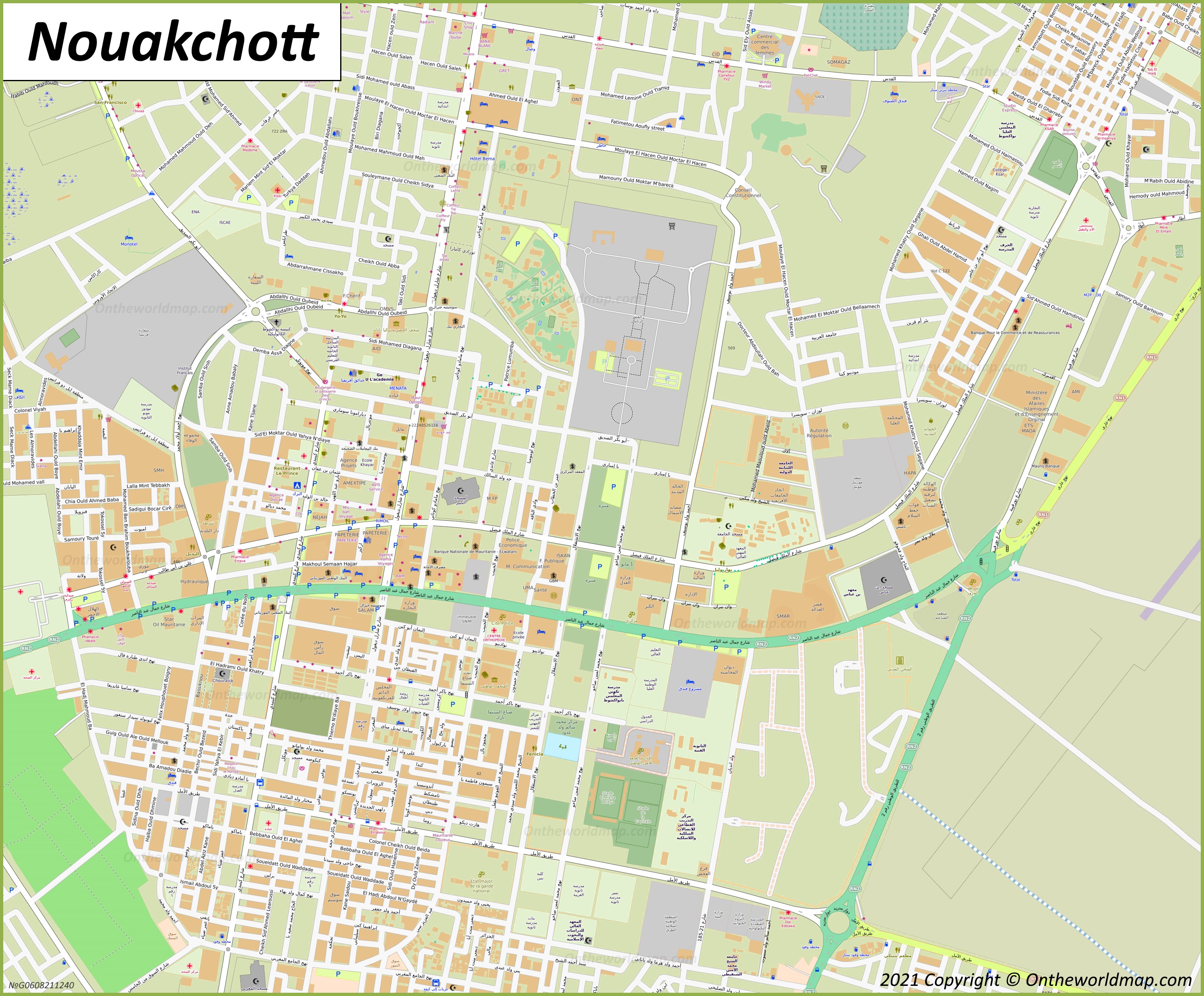 Nouakchott City Center Map