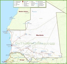 Large detailed map of Mauritania