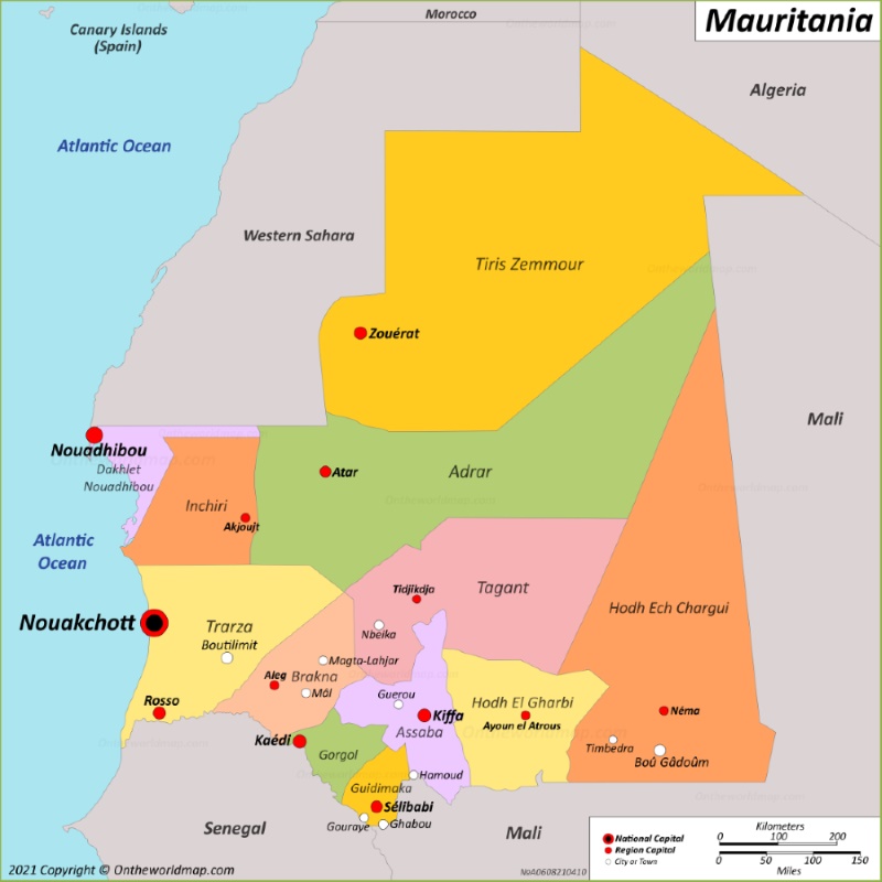 Mauritania Map | Detailed Maps of Islamic Republic of Mauritania