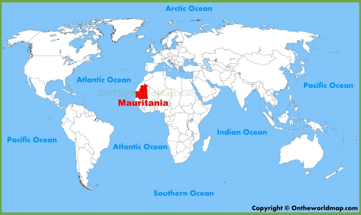 Mauritania location on the World Map