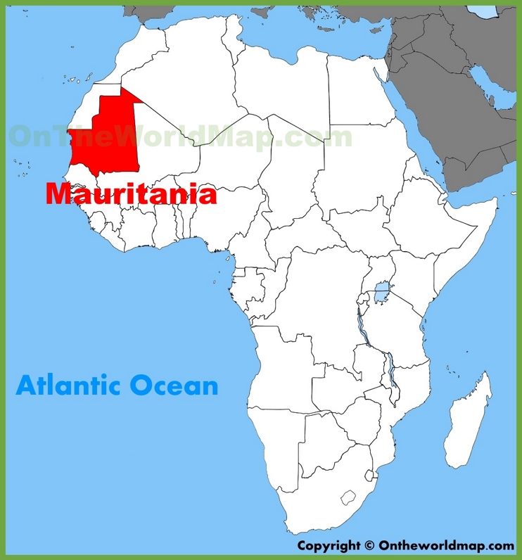 Mauritania location on the Africa map