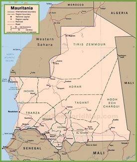 Mauritania political map