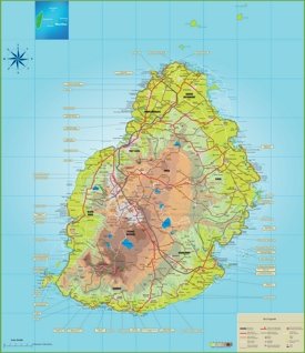 Large detailed map of Mauritius