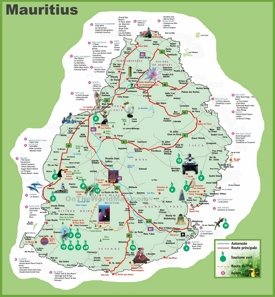 Mauritius hotel map