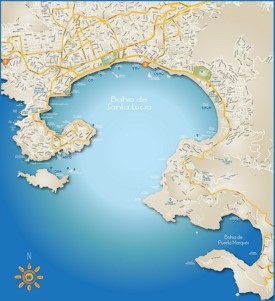 Acapulco Bay tourist map