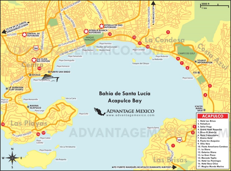 Acapulco Hotel Map Max 
