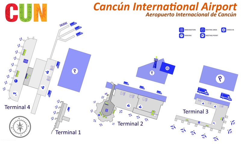 Cancún International Airport Map