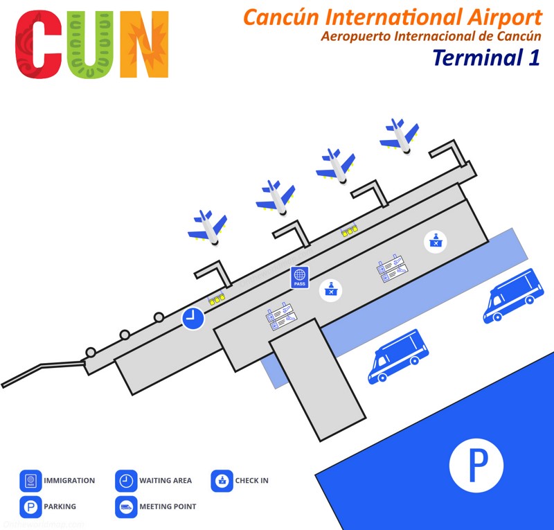 Cancún Airport Terminal 1 Map
