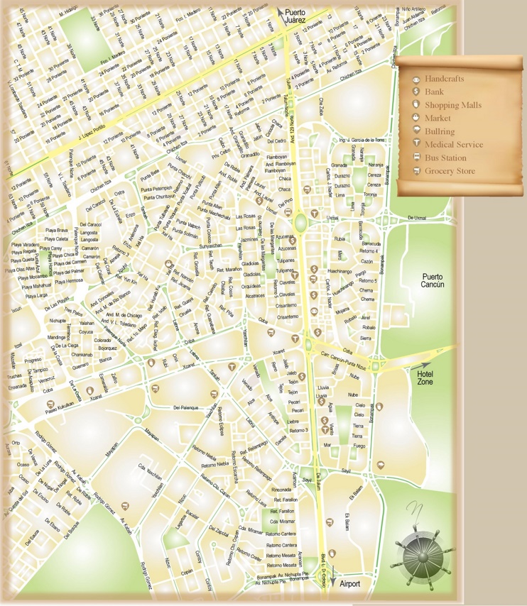 Cancún downtown map