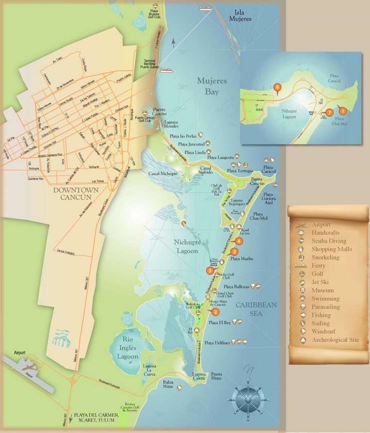 Cancún tourist map