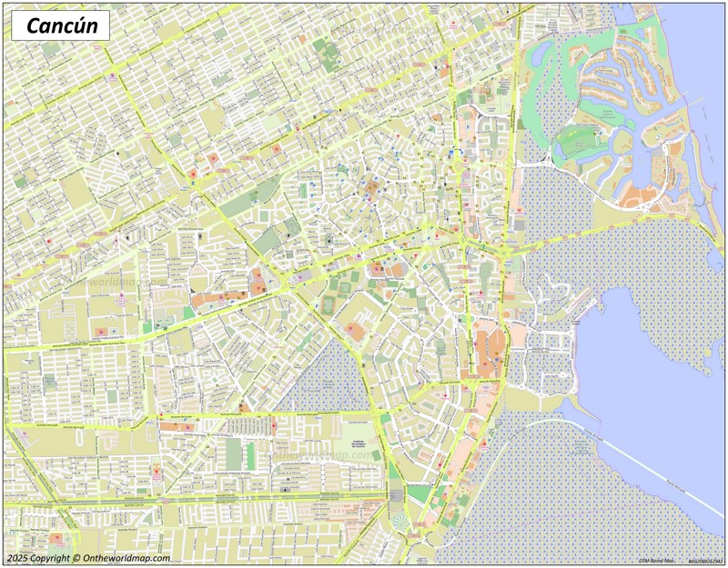 Detailed map of Cancún