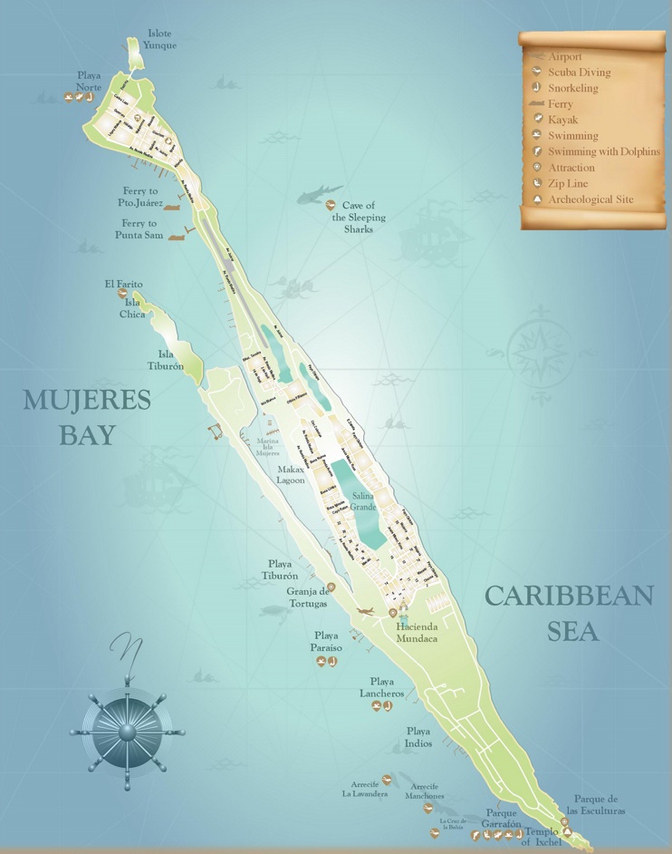 Isla Mujeres Map