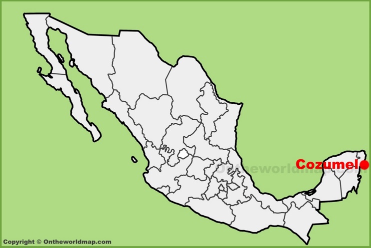 Cozumel location on the Mexico map