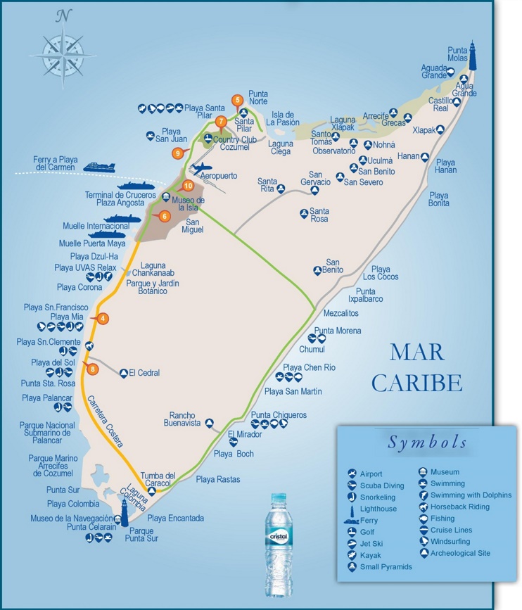 Cozumel Tourist Attractions Map Max 