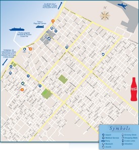 San Miguel de Cozumel tourist map