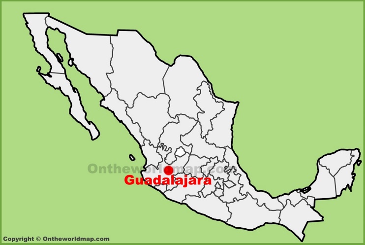 Guadalajara location on the Mexico map