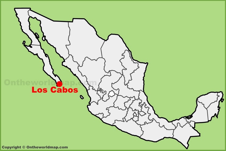 Los Cabos location on the Mexico map