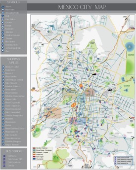 Mexico City tourist attractions map
