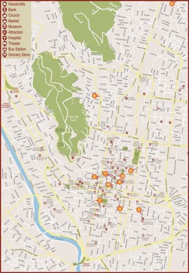 Oaxaca City historic center map