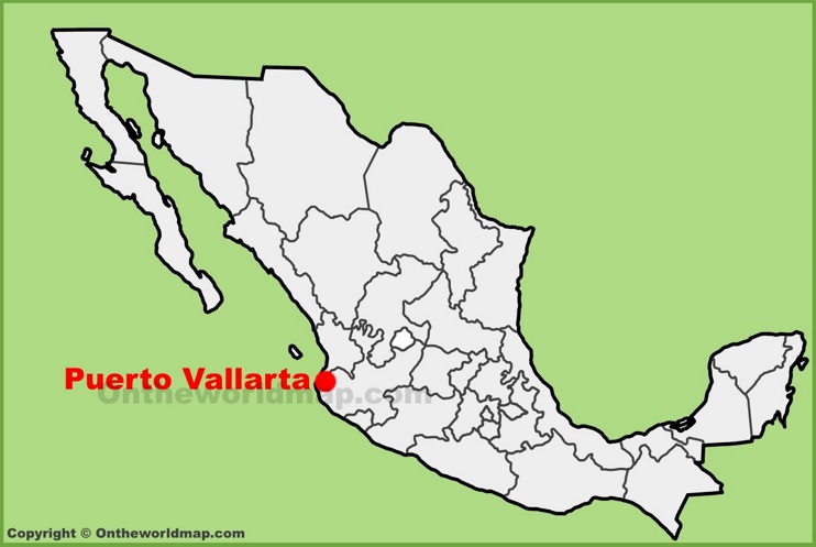 Puerto Vallarta location on the Mexico map
