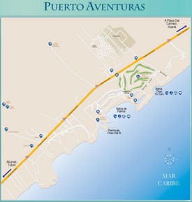 Puerto Aventuras map