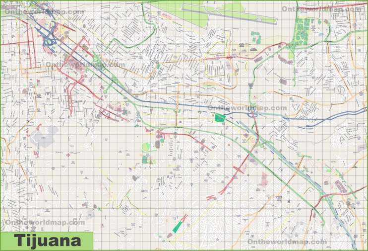Large detailed map of Tijuana