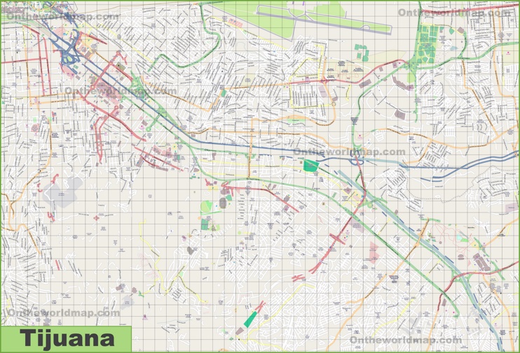 Large Detailed Map Of Tijuana Ontheworldmap Com   Large Detailed Map Of Tijuana Max 