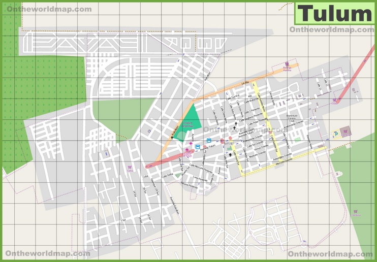 Large detailed map of Tulum