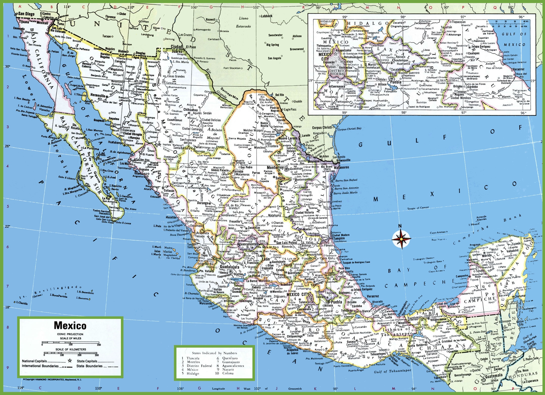 Map Of Northern Mexico Large Detailed Map Of Mexico With Cities And Towns