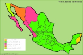 Mexico time zones map