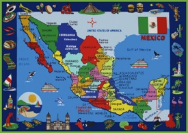 Pictorial travel map of Mexico