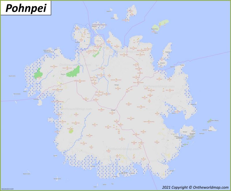 Pohnpei Map | Micronesia | Detailed Maps of Pohnpei Island