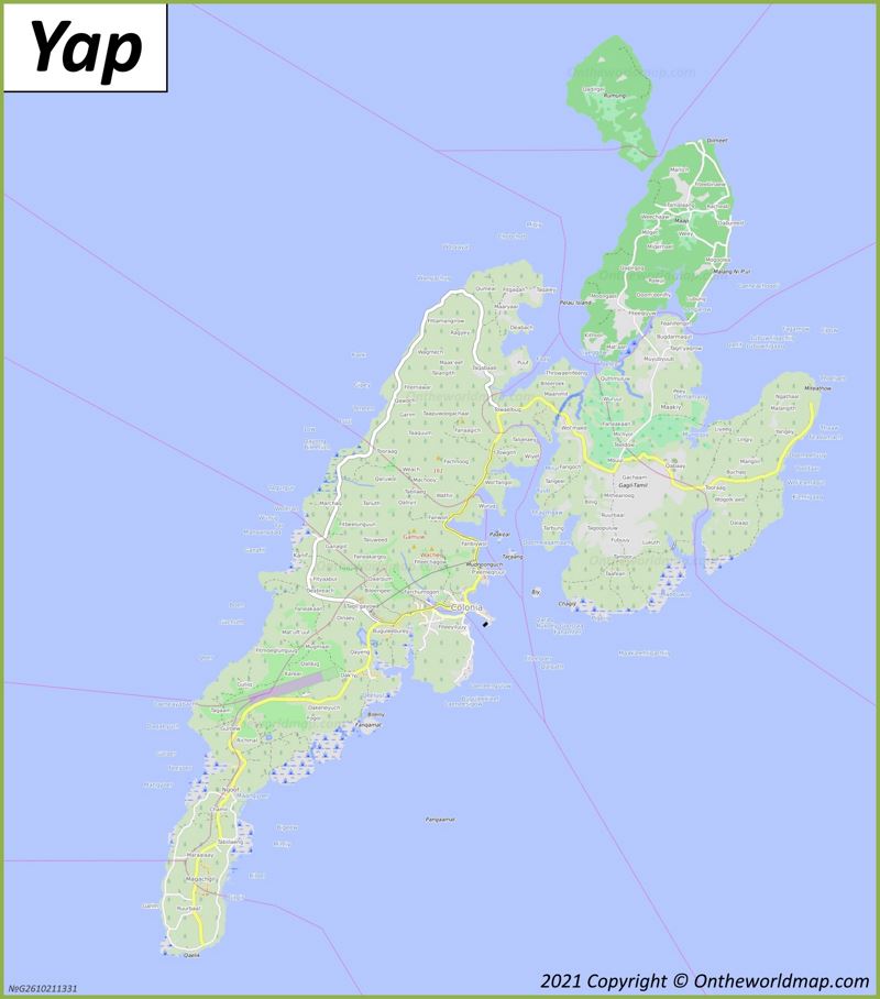 Yap Map | Micronesia | Detailed Maps of Yap Island