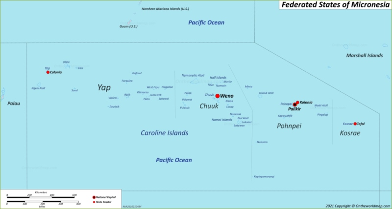 Micronesia Maps Detailed Maps Of Federated States Of Micronesia Fsm 9566