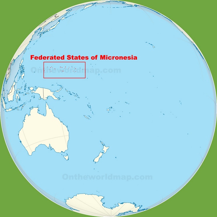 Micronesia location on the Pacific Ocean map