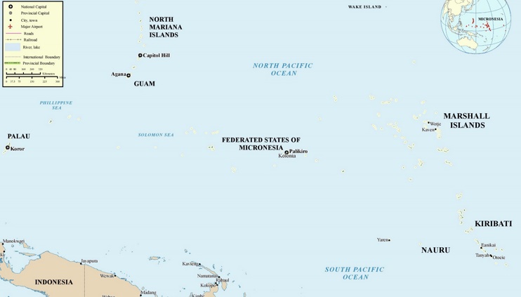 Micronesia political map