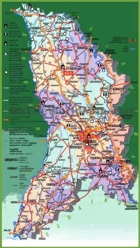 Moldova tourist map