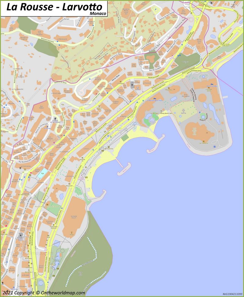 La Rousse Map | Monaco | Detailed Maps of La Rousse