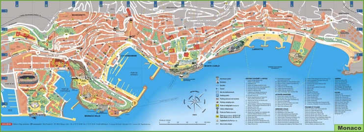 Large detailed map of Monaco