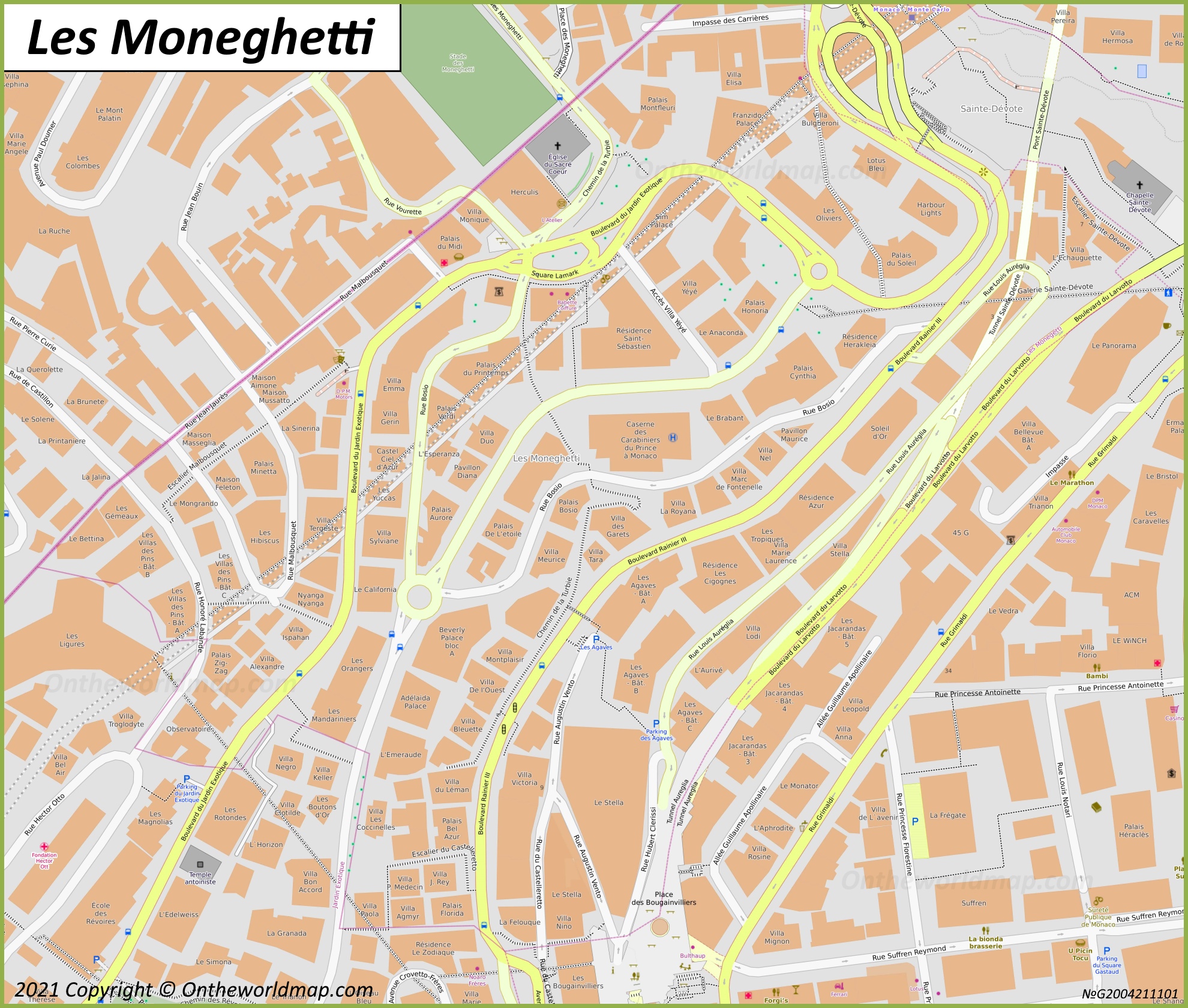 Map of Les Moneghetti