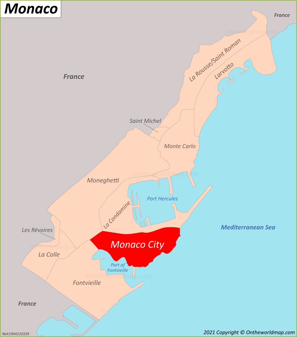 Monaco City Location Map
