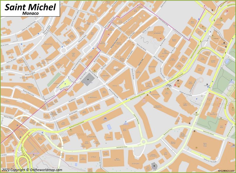 Saint Michel Map | Monaco | Detailed Maps of Saint Michel