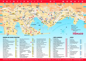 Tourist Map of Monaco With Sightseeings And Hotels