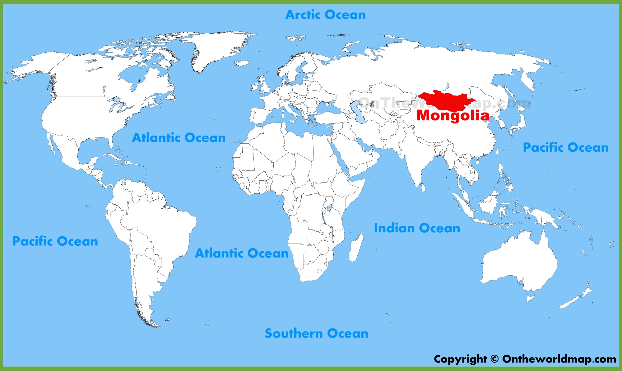 Mongolia On World Map Mongolia Location On The World Map