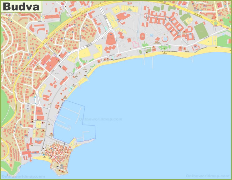 Budva city center map