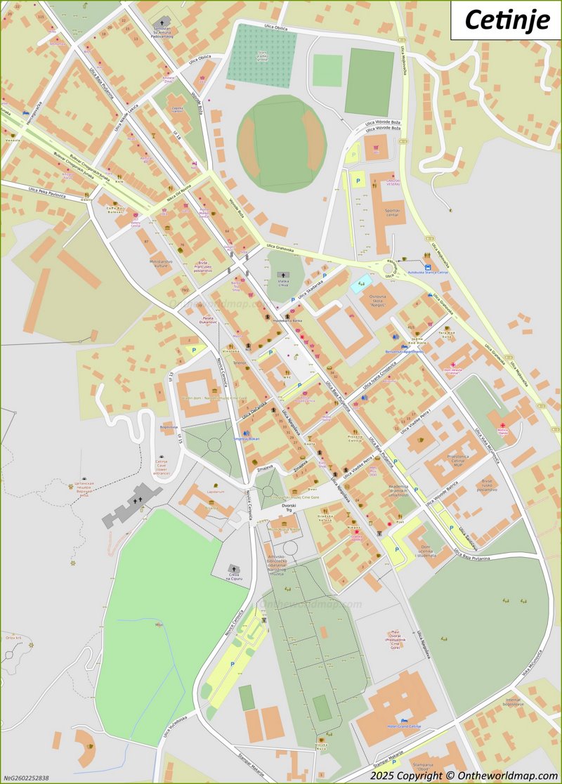 Cetinje Old Town Map