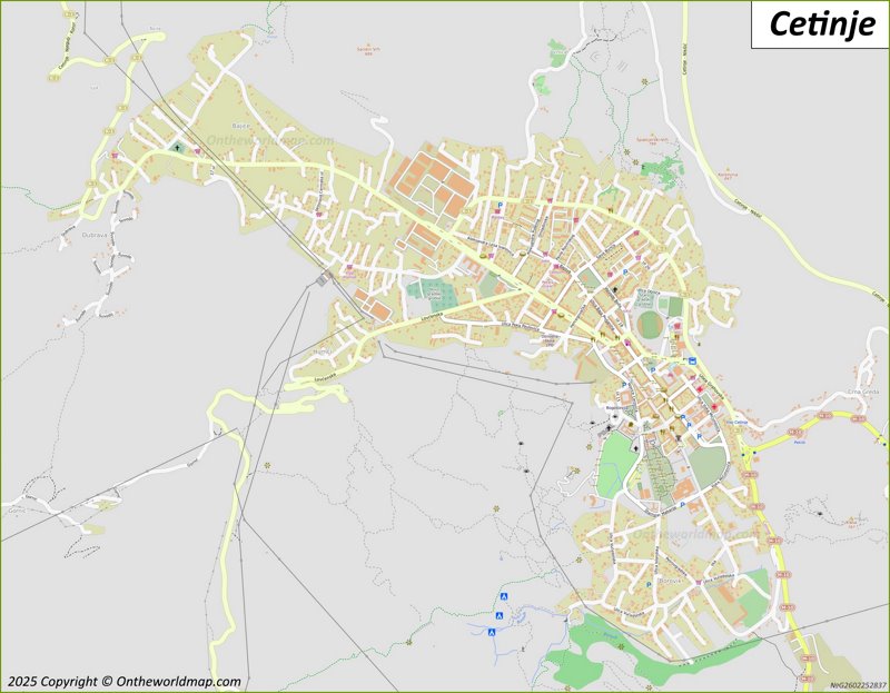 Map of Cetinje