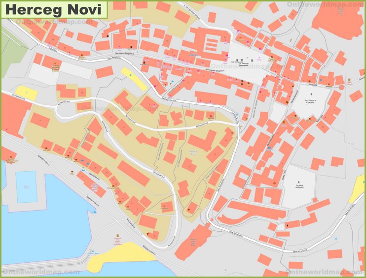 Herceg Novi city center map